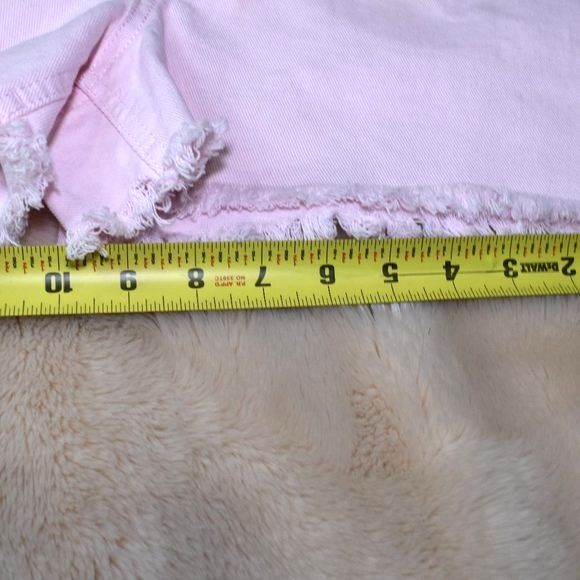 Francesca's Tgla Pink Denim Cut Off Shorts Size 25 High Waist Summer Casual - Picture 5 of 7